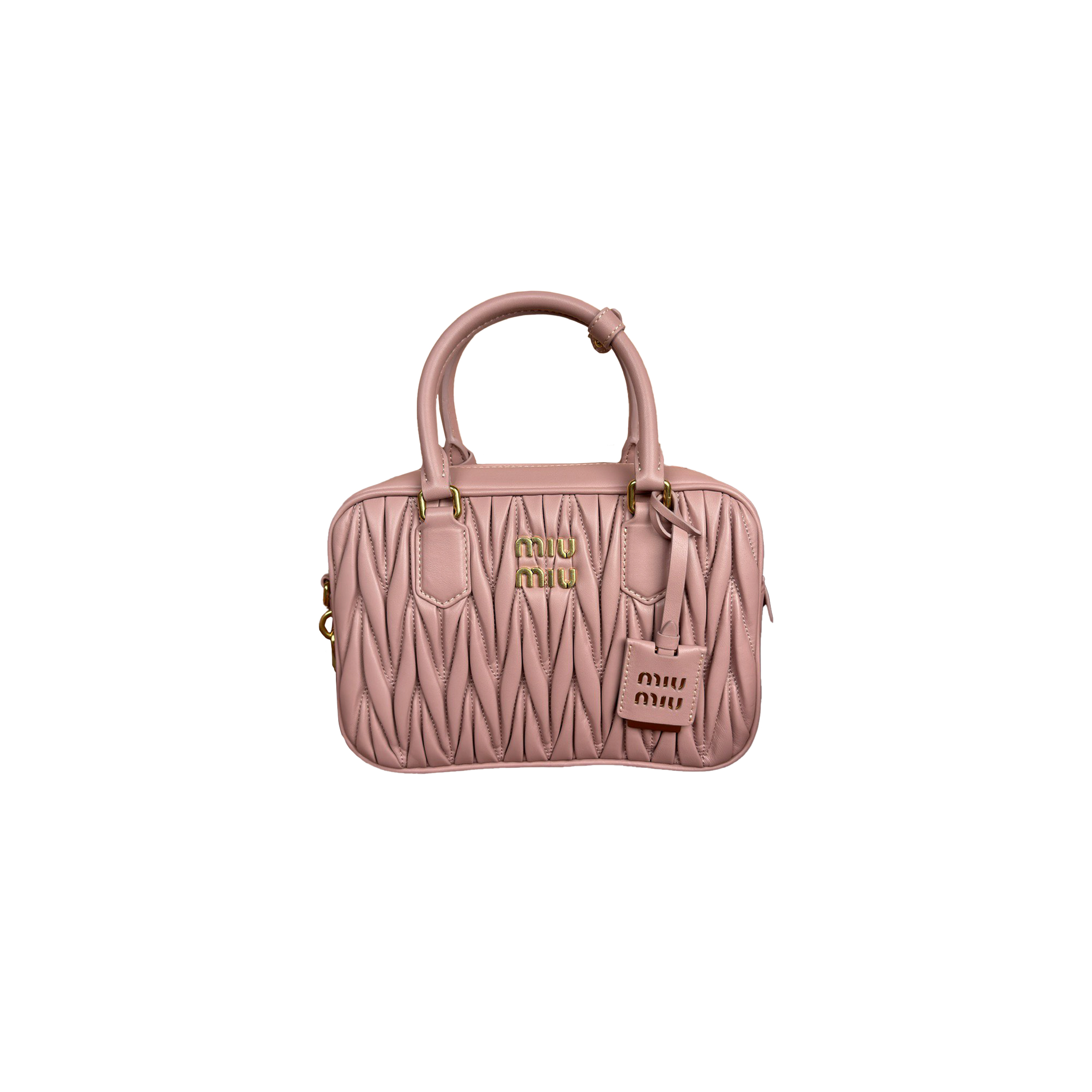 MIU MIU ARCADIE MATELASSÉ NAPPA LEATHER HANDBAG 5BB124 (24*17*7.5cm)